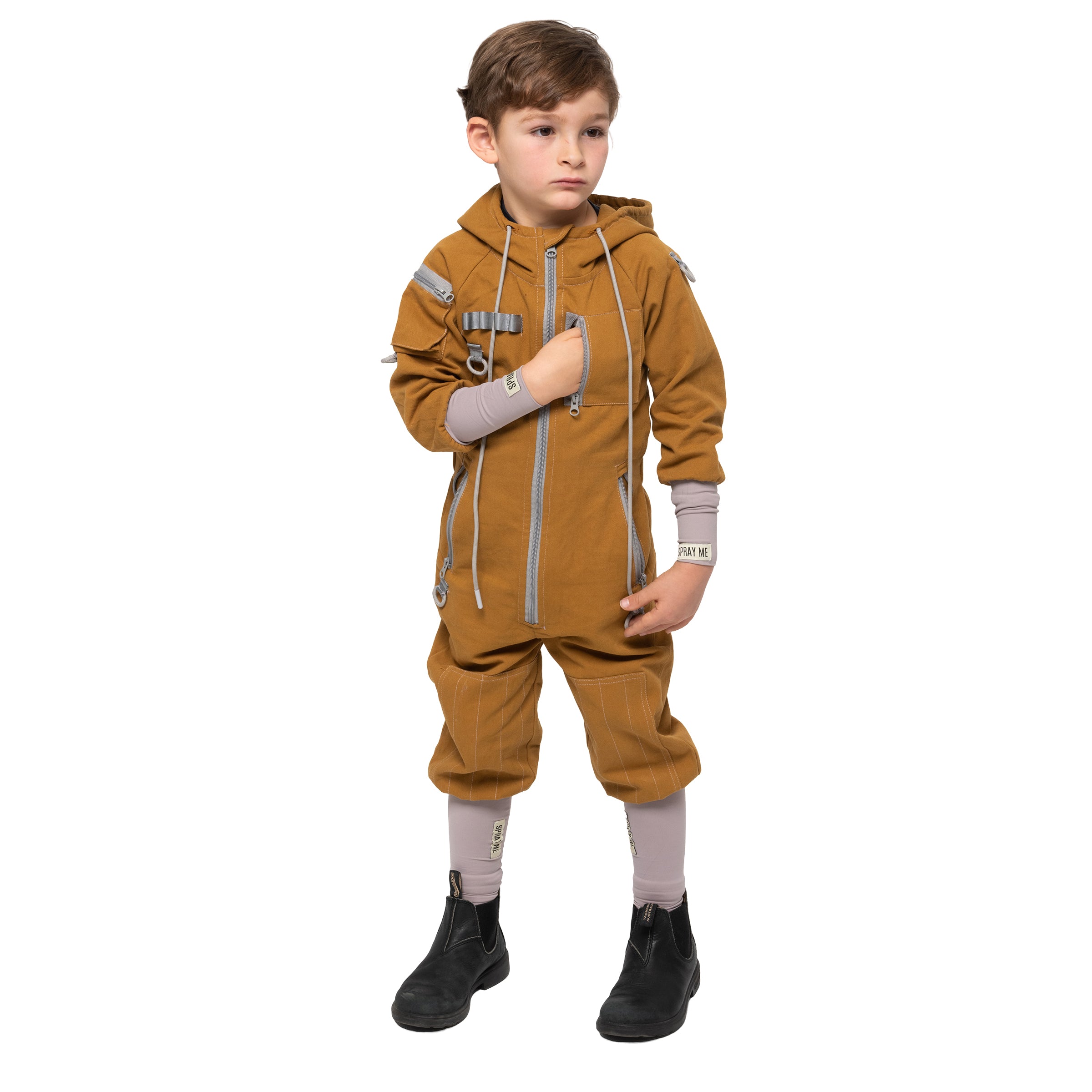 Model is wearing Tick Protective Suit in Bronze